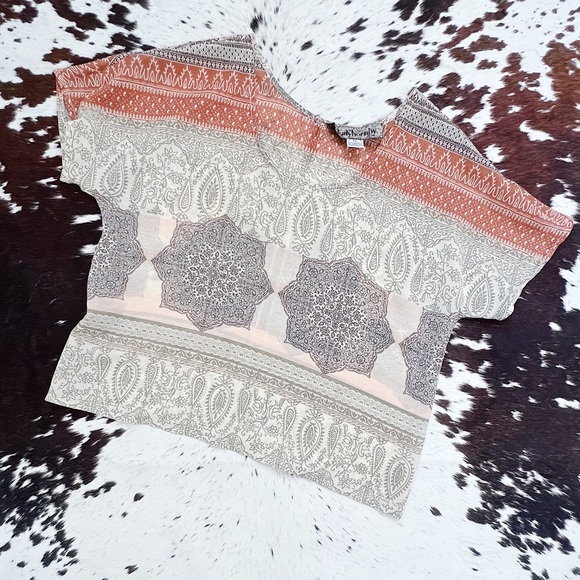 Judy Hornby Vintage Designer Sheer Bohemian Boxy Blouse 12 - Picture 1 of 9